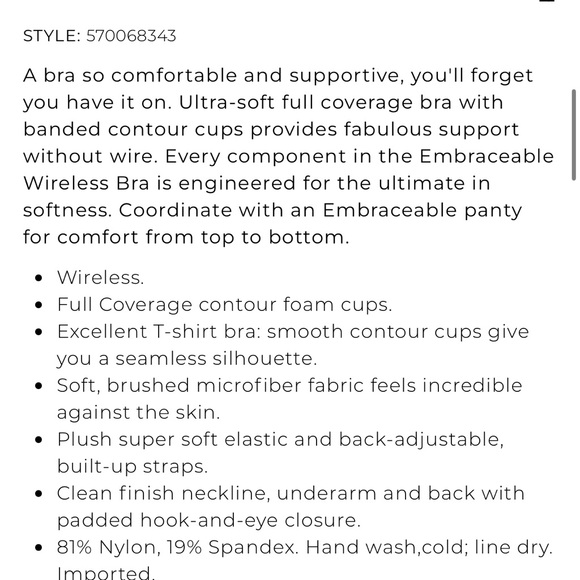 Soma Bra 36DD NWT - Picture 4 of 4